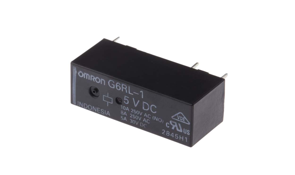 Omron G6RL-1 DC5, PCB Mount Power Relay, 5V dc Coil, 10A Switching Current, SPDT - generaltechuae