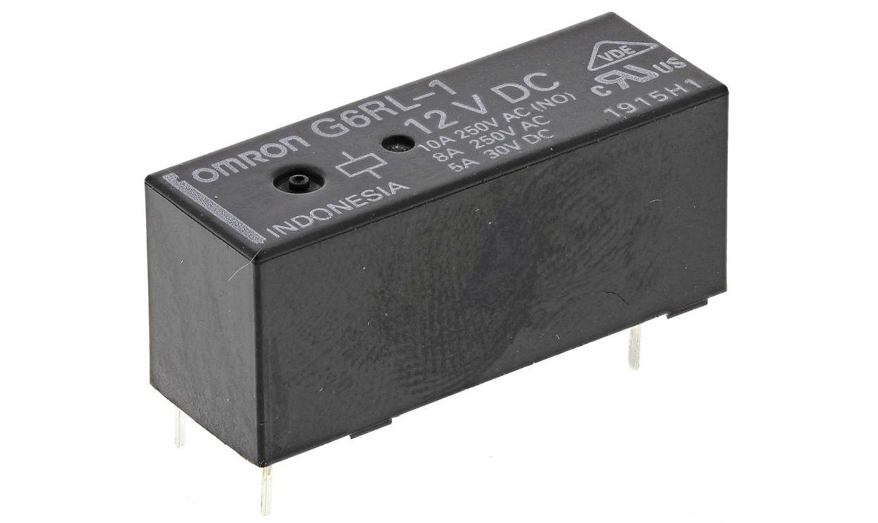 Omron G6RL-1 DC12, PCB Mount Power Relay, 12V dc Coil, 10A Switching Current, SPDT - generaltechuae