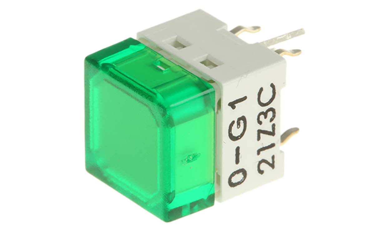 Omron B3W-9000-G1G, IP00 Green Cap Tactile Switch, SPST 50 mA @ 24 V dc