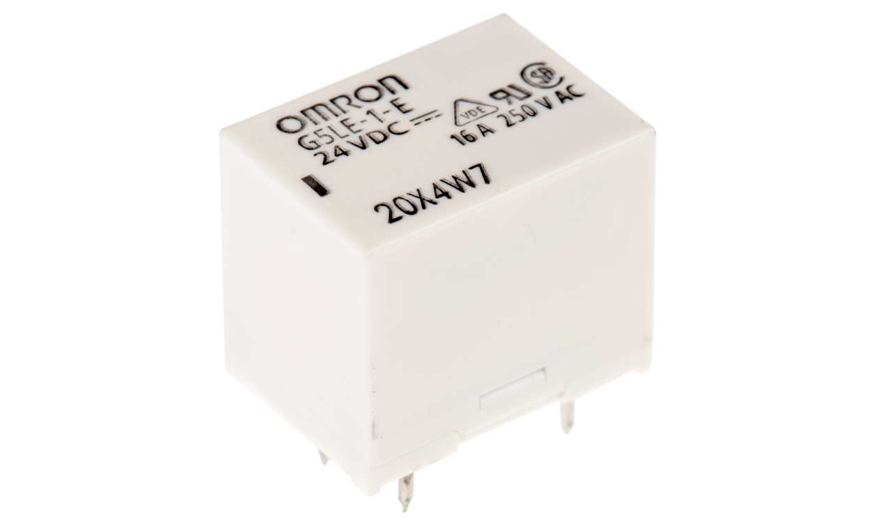 Omron G5LE-1-E DC24, PCB Mount Power Relay, 24V dc Coil, 16A Switching Current, SPDT