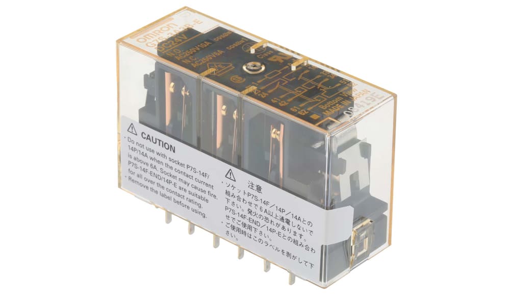 Omron G7S-3A3B-E DC24, PCB Mount Force Guided Relay, 24V dc Coil Voltage, 6 Pole, 3PST-NO/3PST-NC