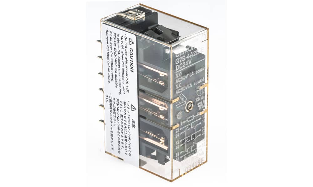 Omron G7S-4A2B-E DC24, PCB Mount Force Guided Relay, 24V dc Coil Voltage, 6 Pole, 4PST, DPST