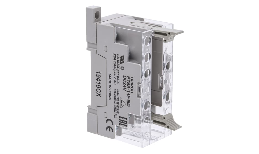 Omron P7SA-14F-ND 24VDC, G7SA 14 Pin 24V dc DIN Rail Relay Socket, for use with G7SA Series
