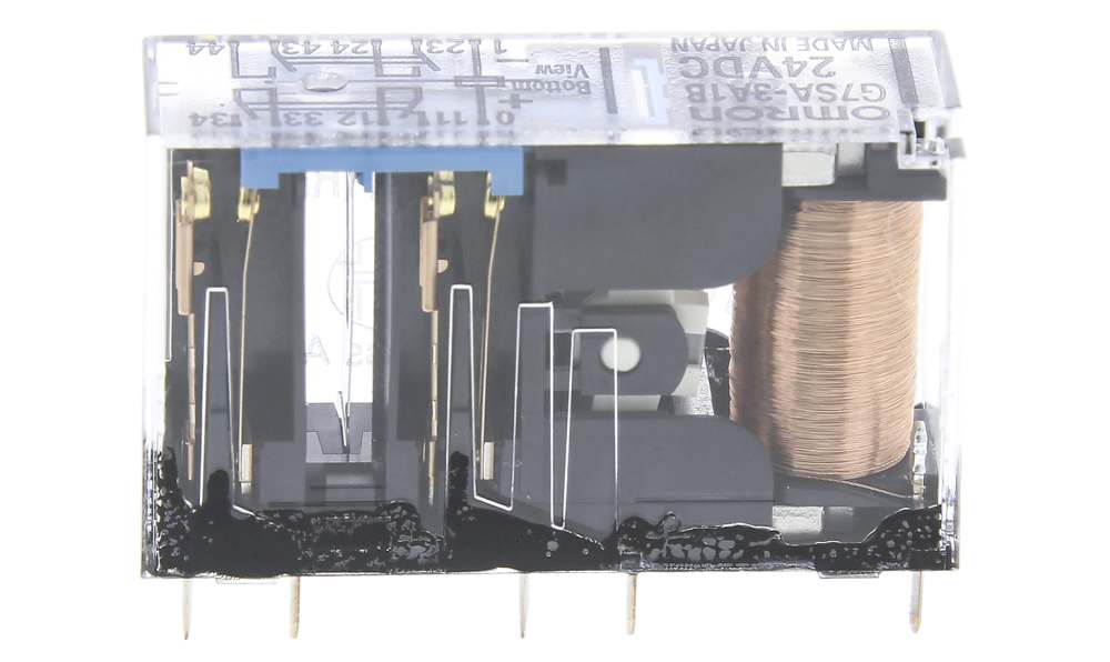 Omron G7SA-3A1B 24VDC, PCB Mount Force Guided Relay, 24V dc Coil Voltage, 4 Pole, 3PST, SPST