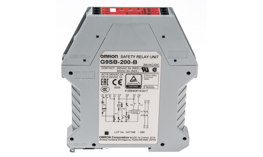 Omron G9SB-200-B AC/DC24, G9SB Safety Relay 24V ac/dc, Dual-Channel 2 Safety Contacts