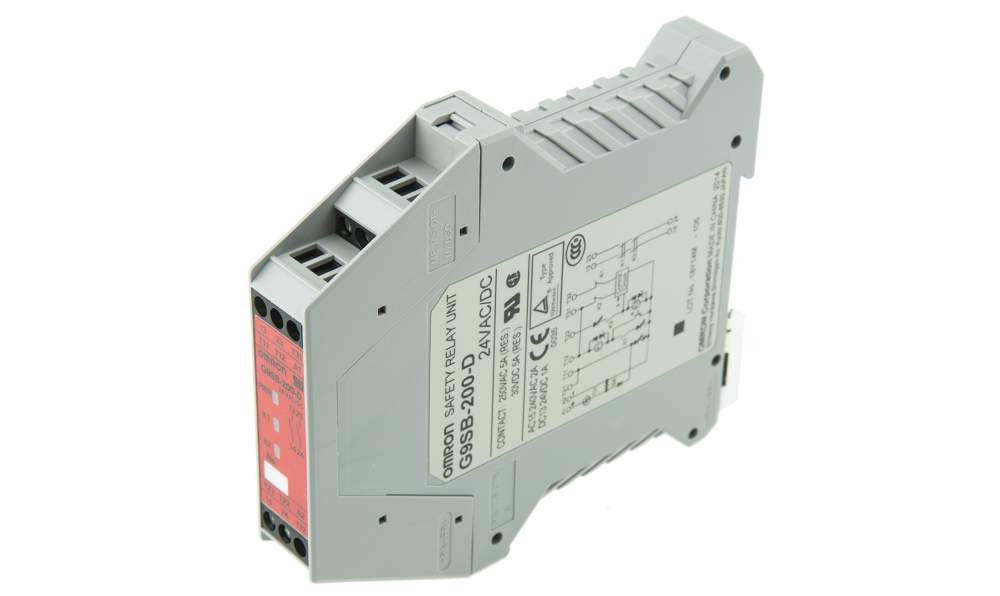Omron G9SB-200-D AC/DC24, G9SB 0 Auxiliary Contacts Safety Relay 24V ac/dc, Dual-Channel 2 Safety Contacts