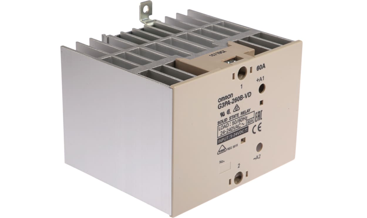 Omron G3PA-260B-VD 5-24VDC, G3PA Series Solid State Relay, 60 A Load, Panel Mount, 264 V Load, 30 V Control - generaltechuae