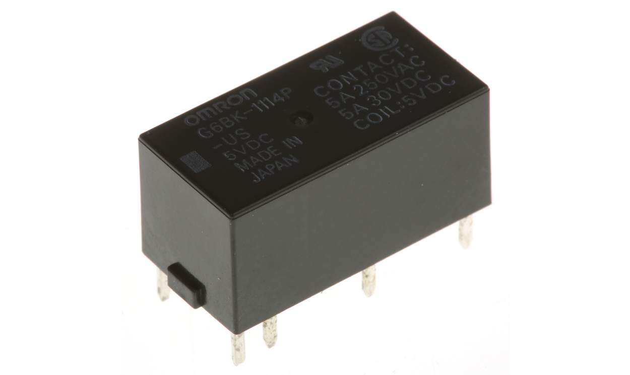 Omron G6BK-1114P-US DC5, PCB Mount Latching Power Relay, 5V dc Coil, 5A Switching Current, SPST - generaltechuae