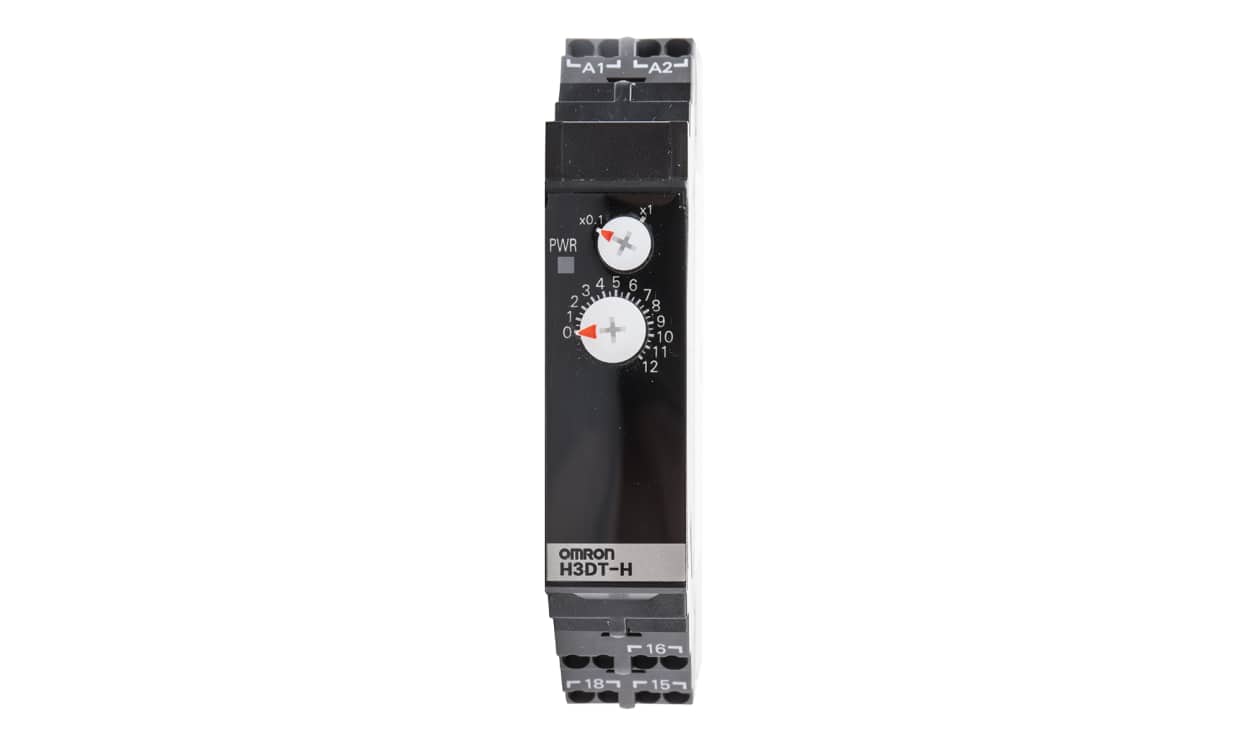Omron H3DT-HDS 200-240VAC, H3DT Series DIN Rail Mount Timer Relay, 200 → 240V ac, 2-Contact, 1 → 120s, 1-Function, SPDT - generaltechuae