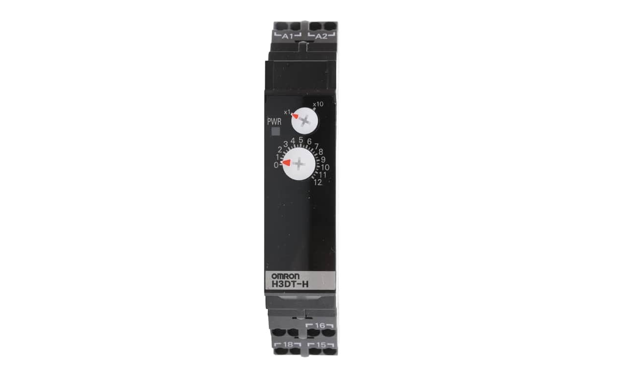 Omron H3DT-HBL 24-48VAC/DC, H3DT Series DIN Rail Mount Timer Relay, 24 → 48V ac/dc, 2-Contact, 1 → 120s, 1-Function, SPDT - generaltechuae