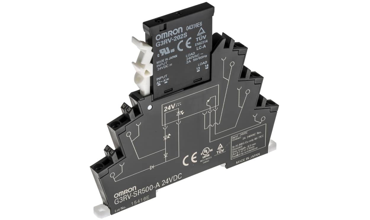Omron G3RV-SR500-A AC/DC24, G3RV-SR Series Solid State Interface Relay, 24 V ac/dc Control, 2 A Load, DIN Rail Mount