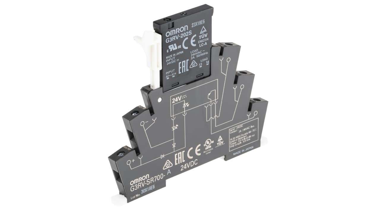 Omron G3RV-SR700-A DC24, G3RV-SR Series Solid State Interface Relay, 24 V dc Control, 2 A Load, DIN Rail Mount