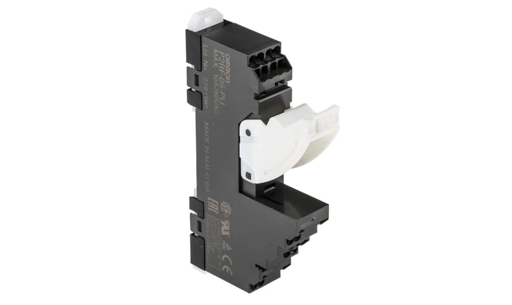 Omron P2RF-05-PU, G2R 5 Pin 250V ac DIN Rail Relay Socket, for use with G2R-1-S Series General Purpose Relay, H3RN Series Timer