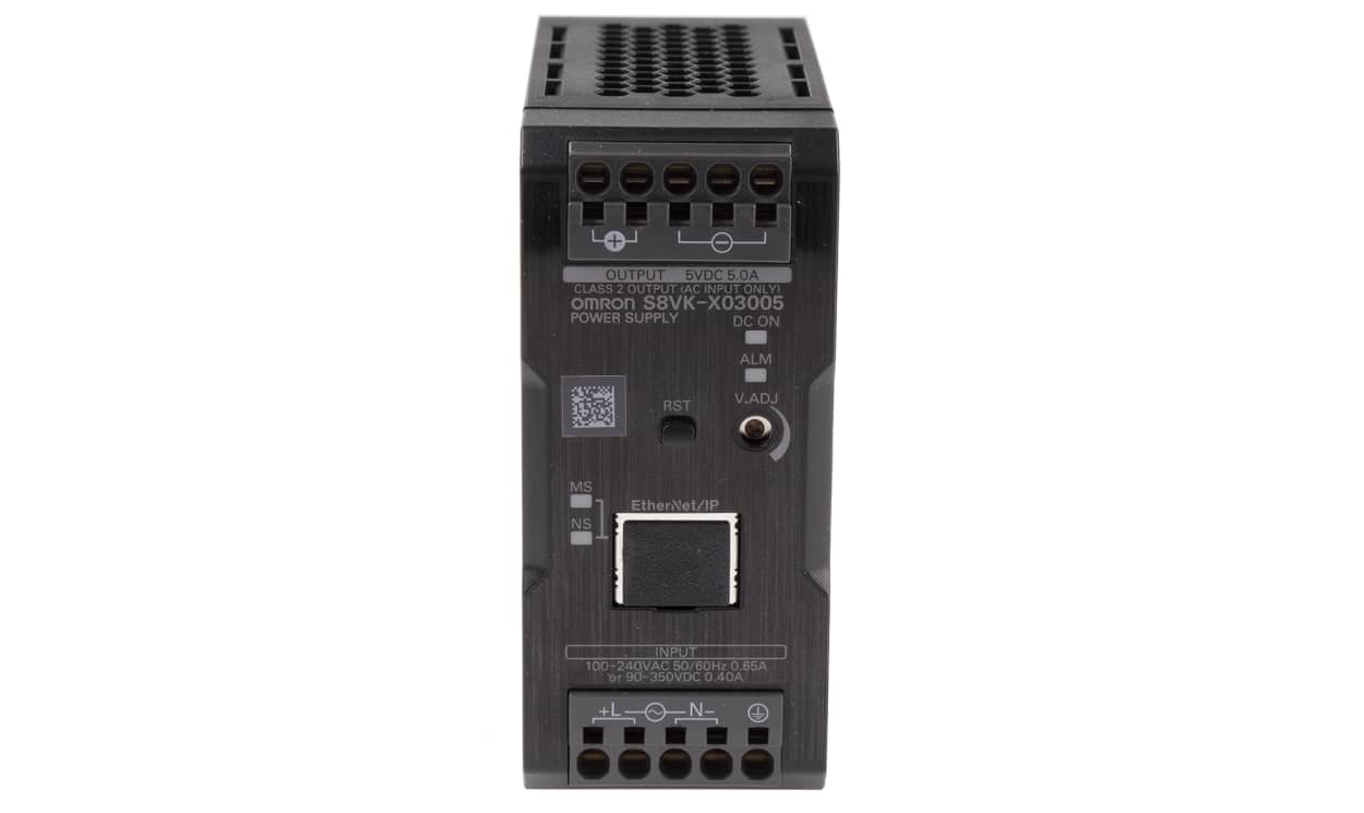 Omron S8VK-X03005-EIP, S8VK-X Switched Mode DIN Rail Power Supply, 100 → 240V ac ac Input, 5V dc dc Output, 5A Output, 30W