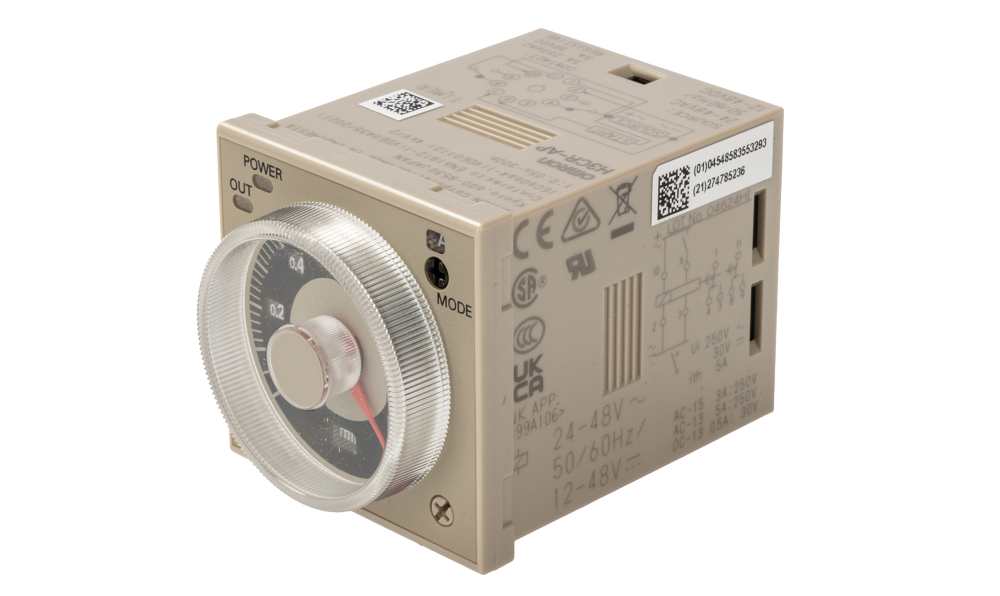 Omron H3CR-AP AC24-48/DC12-48, H3CR Series DIN Rail Mount Timer Relay, 12 → 48 V dc, 24 → 48V ac, 2-Contact, 0.05 s → 300h,