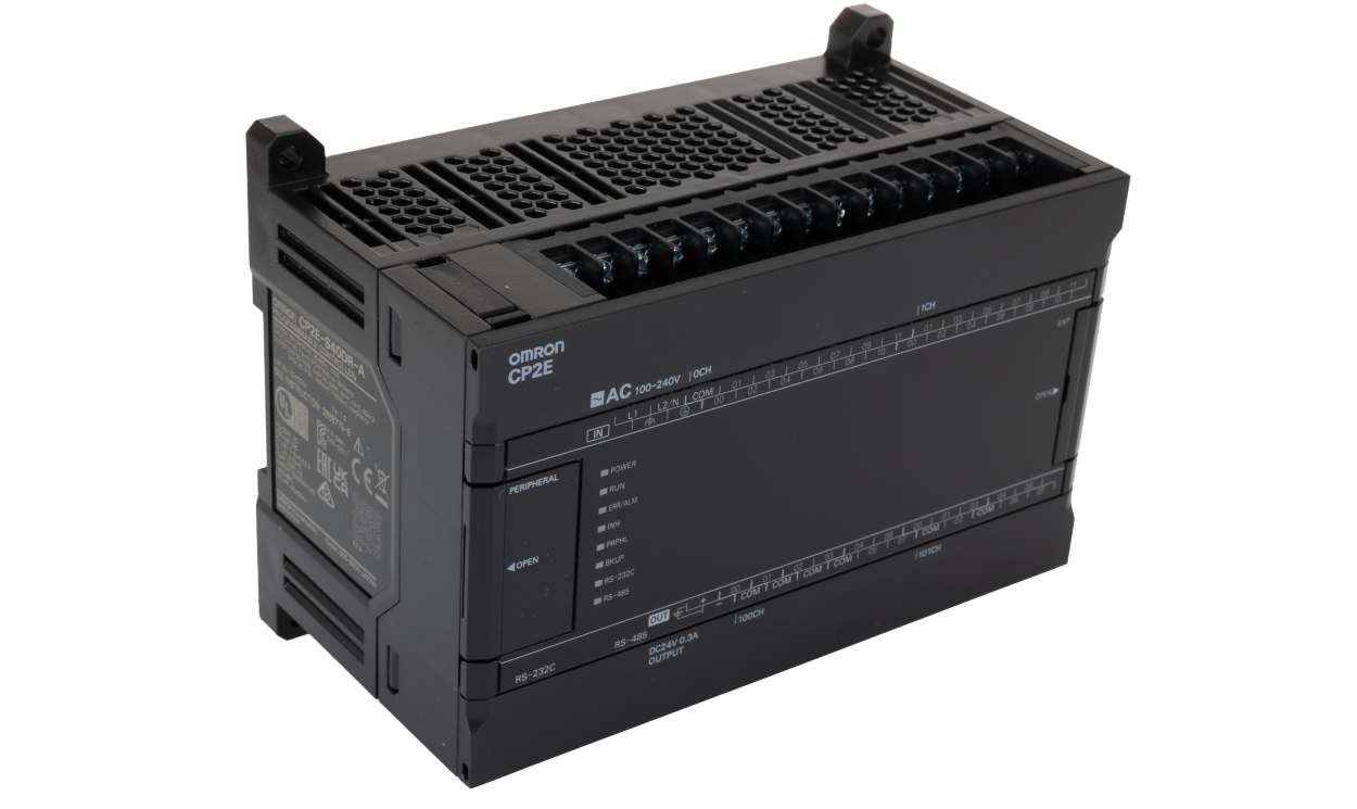 Omron CP2E-S40DR-A, CP2E Series PLC CPU for Use with CP2E Series, Relay Output, 24-Input, PNP/NPN Input - generaltechuae