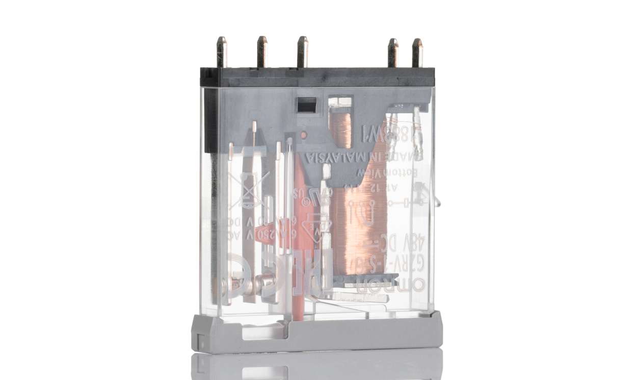 Omron G2RV-1-S-G DC48, DIN Rail Latching Power Relay, 48V dc Coil, 6A Switching Current, SPDT