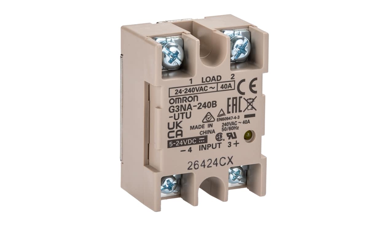 Omron G3NA-240B-UTU 5-24VDC, G3NA Series Solid State Relay, 40 A Load, Chassis Mount, 240 V ac Load - generaltechuae