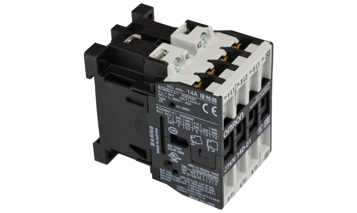 Omron J7KN-14D-01 24, Contactor, 24 V ac Coil, 3-Pole, 14 A, 5.5 kW, 3NO + 1NC - generaltechuae