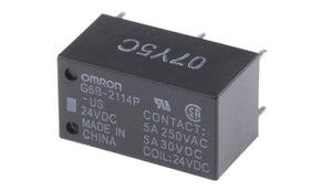 Omron G6B-2114P-US DC24, PCB Mount Power Relay, 24V dc Coil, 5A Switching Current, SPST-NC, SPST-NO