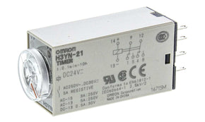 Omron H3YN-21 DC24, H3YN Series DIN Rail, Panel Mount Timer Relay, 24V dc, 2-Contact, 0.1 min → 10h - generaltechuae