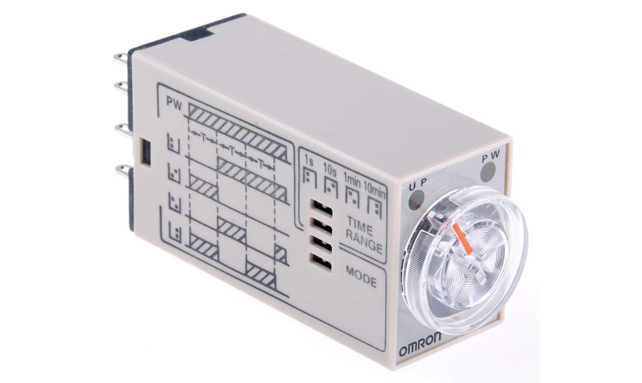 Omron H3YN-4 AC200-230, H3YN Series DIN Rail, Panel Mount Timer Relay, 200 → 230V ac, 4-Contact, 0.1 s → 10min - generaltechuae