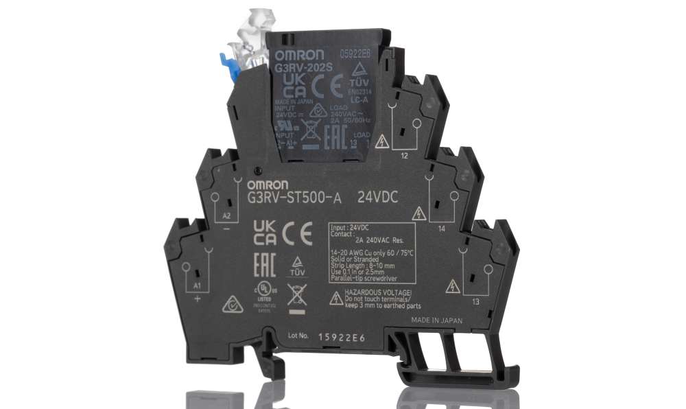 Omron G3RV-ST500-A 24VDC, G3RV-ST Series Solid State Interface Relay, 24 Vdc Control, 2 A Load, DIN Rail Mount