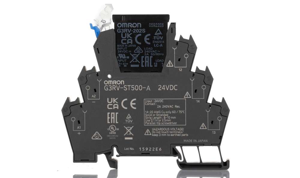 Omron G3RV-ST500-A 24VDC, G3RV-ST Series Solid State Interface Relay, 24 Vdc Control, 2 A Load, DIN Rail Mount