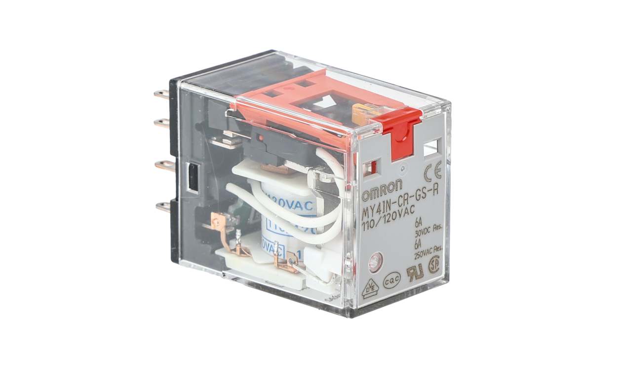 Omron MY4IN-CR-GS-R AC110/120, Plug In Latching Power Relay, 110 → 120V ac Coil, 6A Switching Current, 4PDT