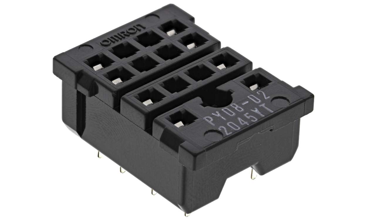 Omron PY08-02, MY2 14 Pin 250 V ac DIN Rail Relay Socket, for use with MY2IN, MY2IN1, MY2IN1-D2, MY2IN-CR, MY2IN-D2, MY2N, - generaltechuae