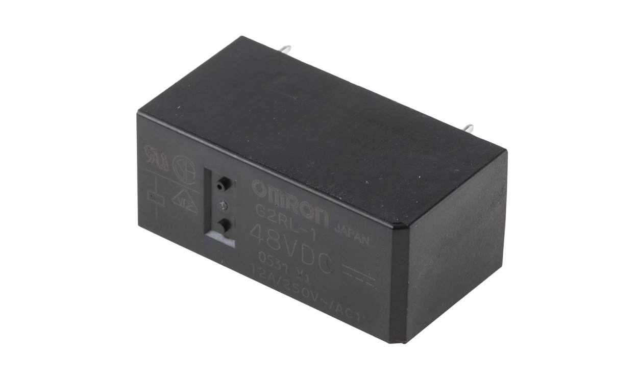 Omron G2RL-1 DC48, PCB Mount Non-Latching Relay, 48V dc Coil, 12A Switching Current, SPDT