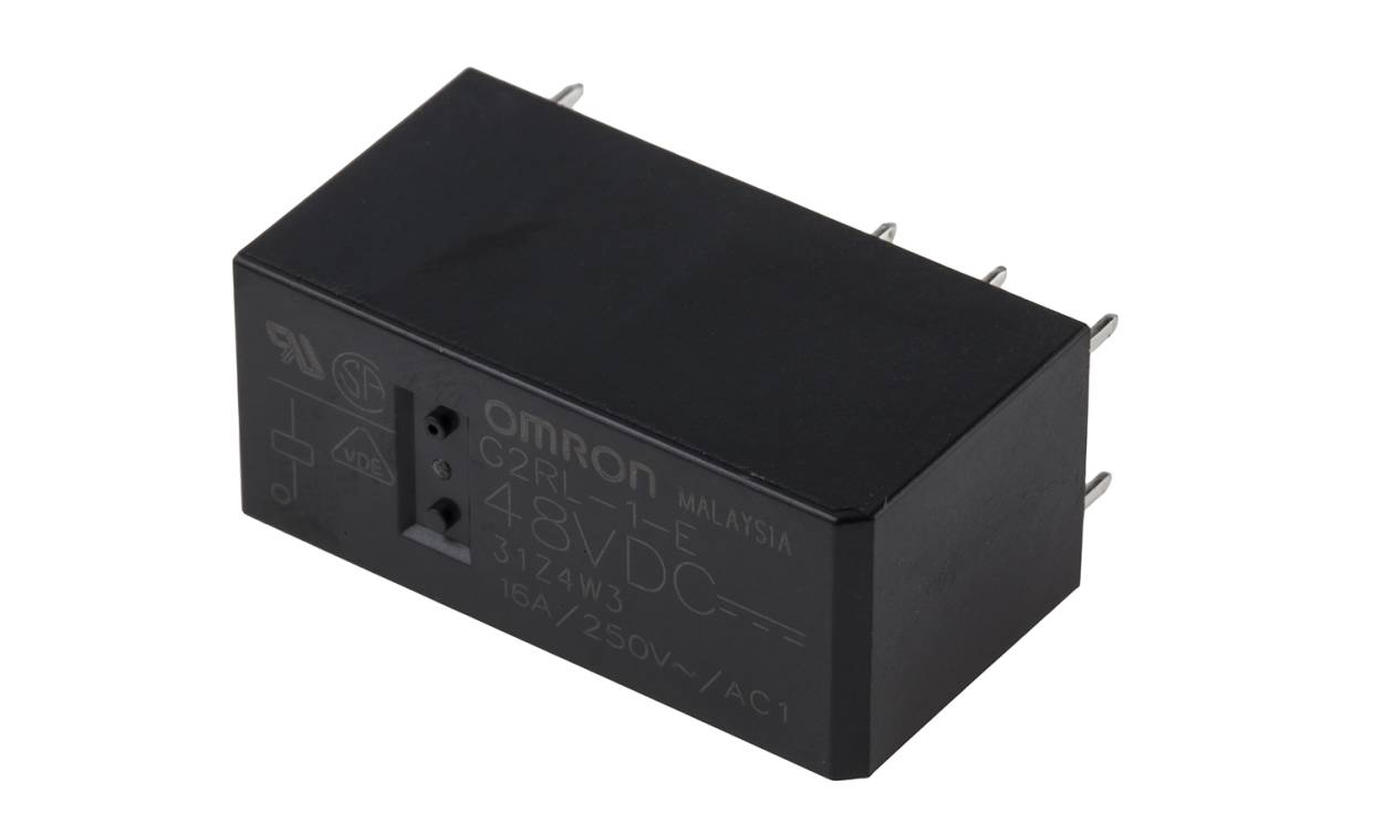 Omron G2RL-1-E DC48, PCB Mount Non-Latching Relay, 48V dc Coil, 16A Switching Current, SPDT