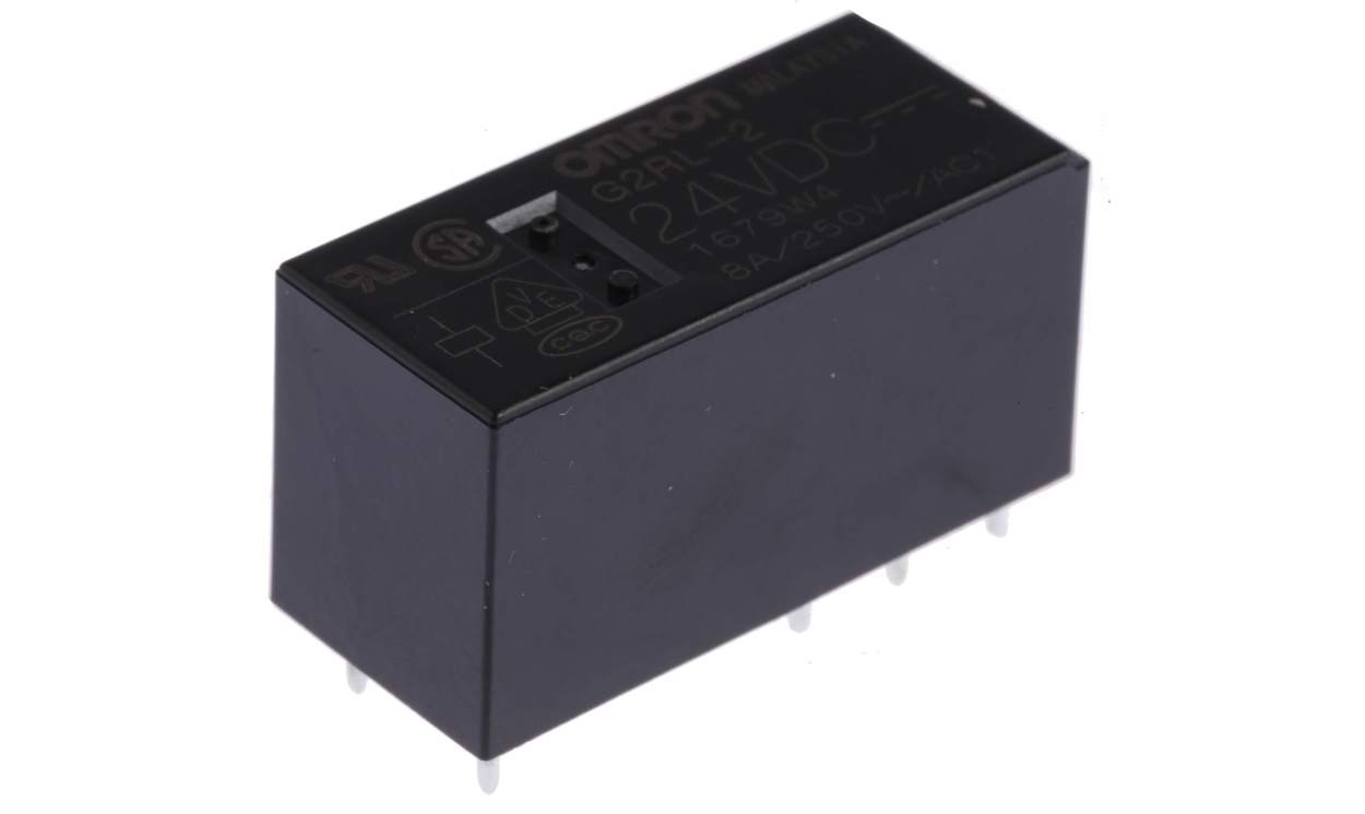 Omron G2RL-2 DC24, PCB Mount Power Relay, 24V dc Coil, 8A Switching Current, DPDT