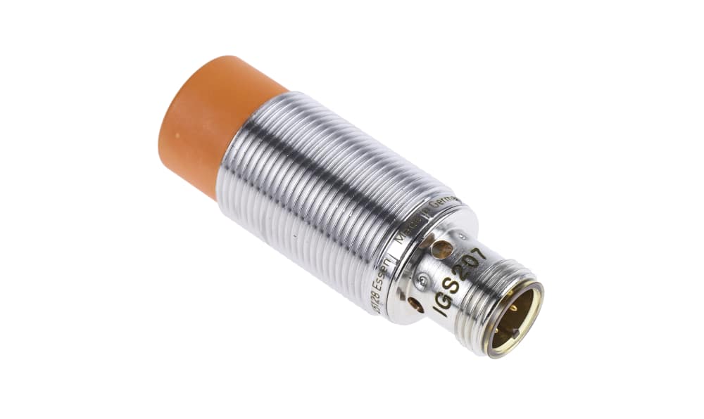 ifm IGS207, Inductive Threaded Barrel Proximity Sensor, M18, 12 mm Detection, PNP NC, 10 → 36 V dc