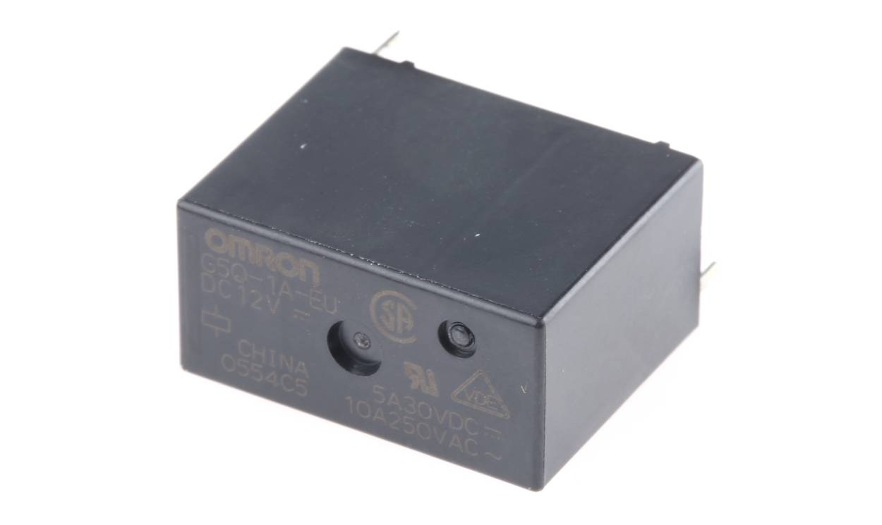Omron G5Q-1A-EU DC12 (TY), PCB Mount Power Relay, 12V dc Coil, 10A Switching Current, SPST