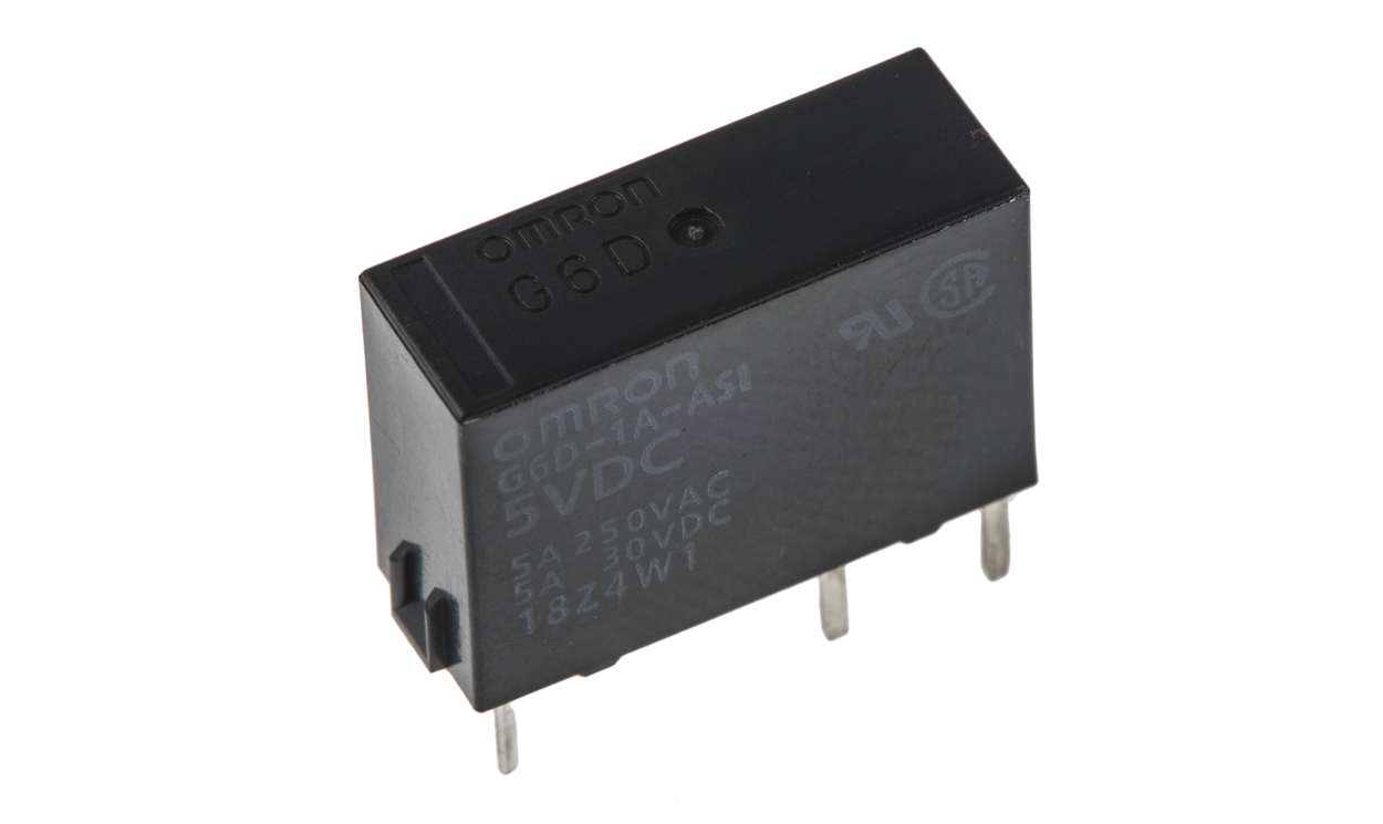 Omron G6D-1A-ASI DC5, PCB Mount Power Relay, 5V dc Coil, 5A Switching Current, SPST - generaltechuae