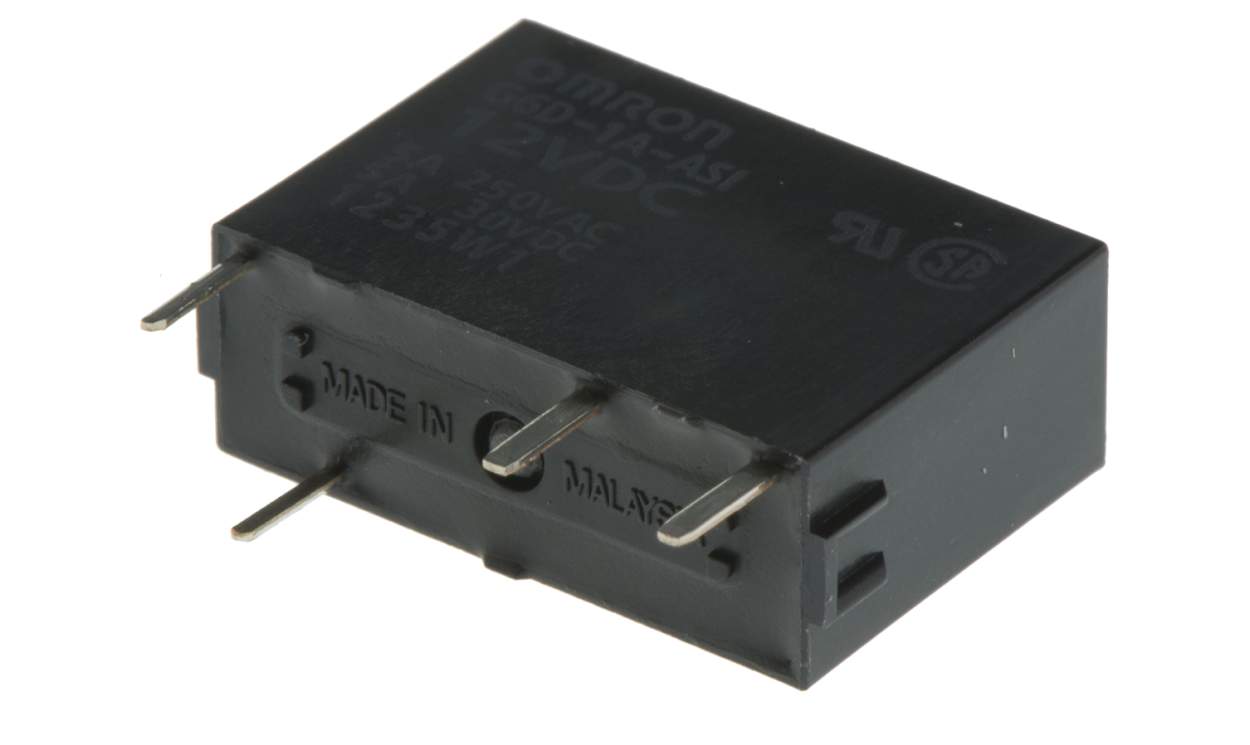 Omron G6D-1A-ASI DC12, PCB Mount Power Relay, 12V dc Coil, 5A Switching Current, SPST - generaltechuae