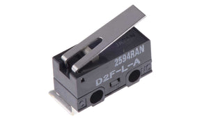 Omron D2F-L-A, Hinge Lever Micro Switch, Right Angle PCB Terminal, 3 A @ 125 V ac, SPDT, IP40