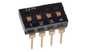 Omron A6T-4102, 4 Way Through Hole DIP Switch 4PST