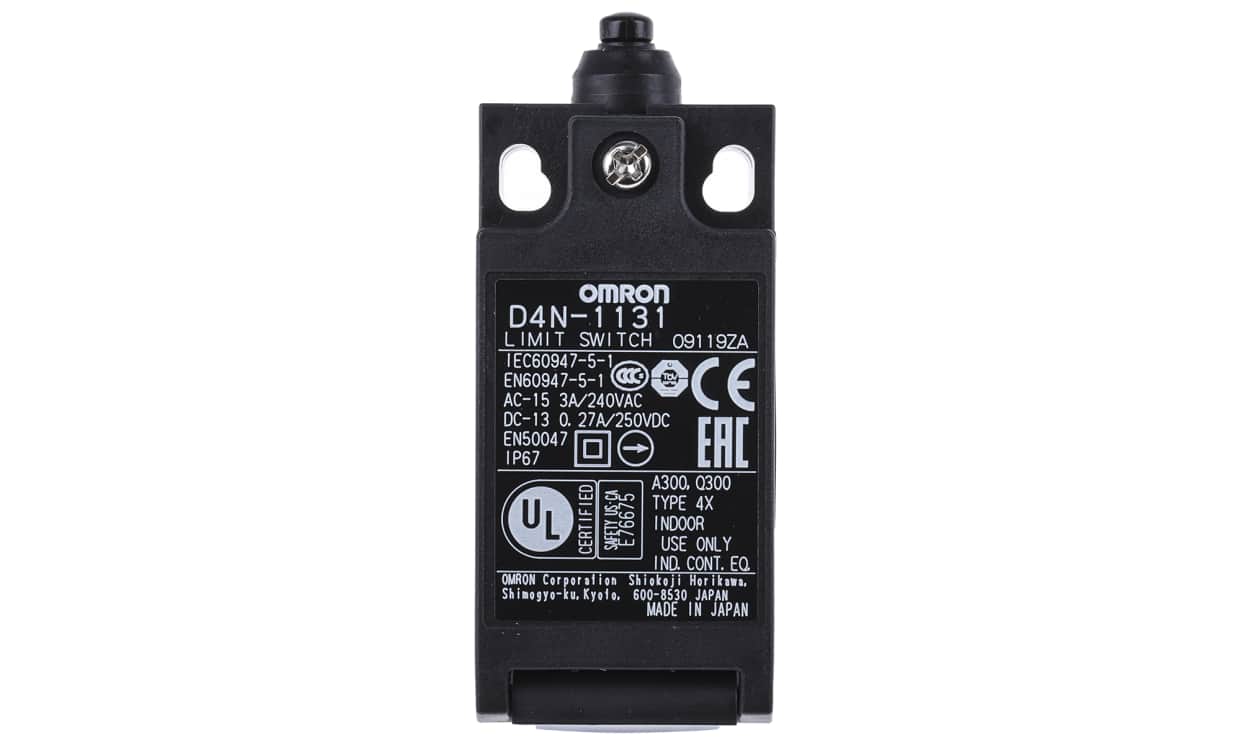 Omron D4N-1131, D4N Series Plunger Limit Switch, 1NC/1NO, IP67, SPDT, Plastic Housing