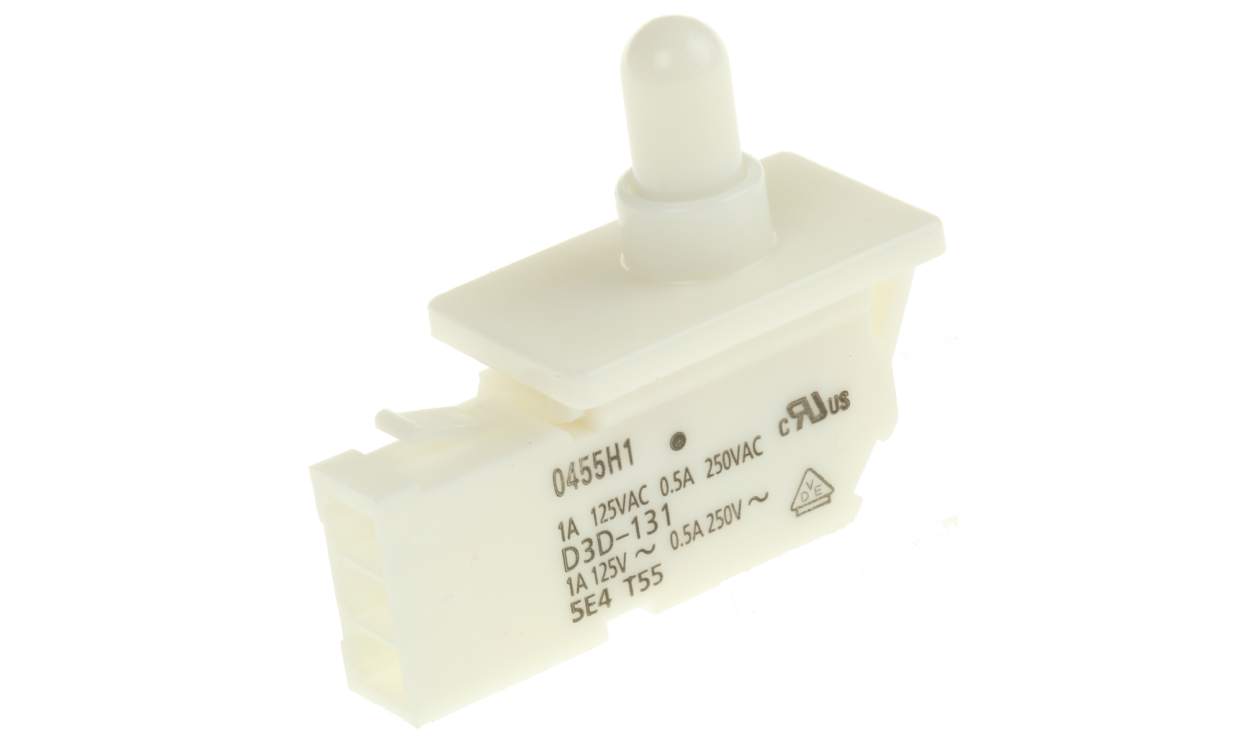 Omron D3D-131, Door Micro Switch, Plunger, SPST 500 mA V ac @ 250 IP40, -30 → +60°C