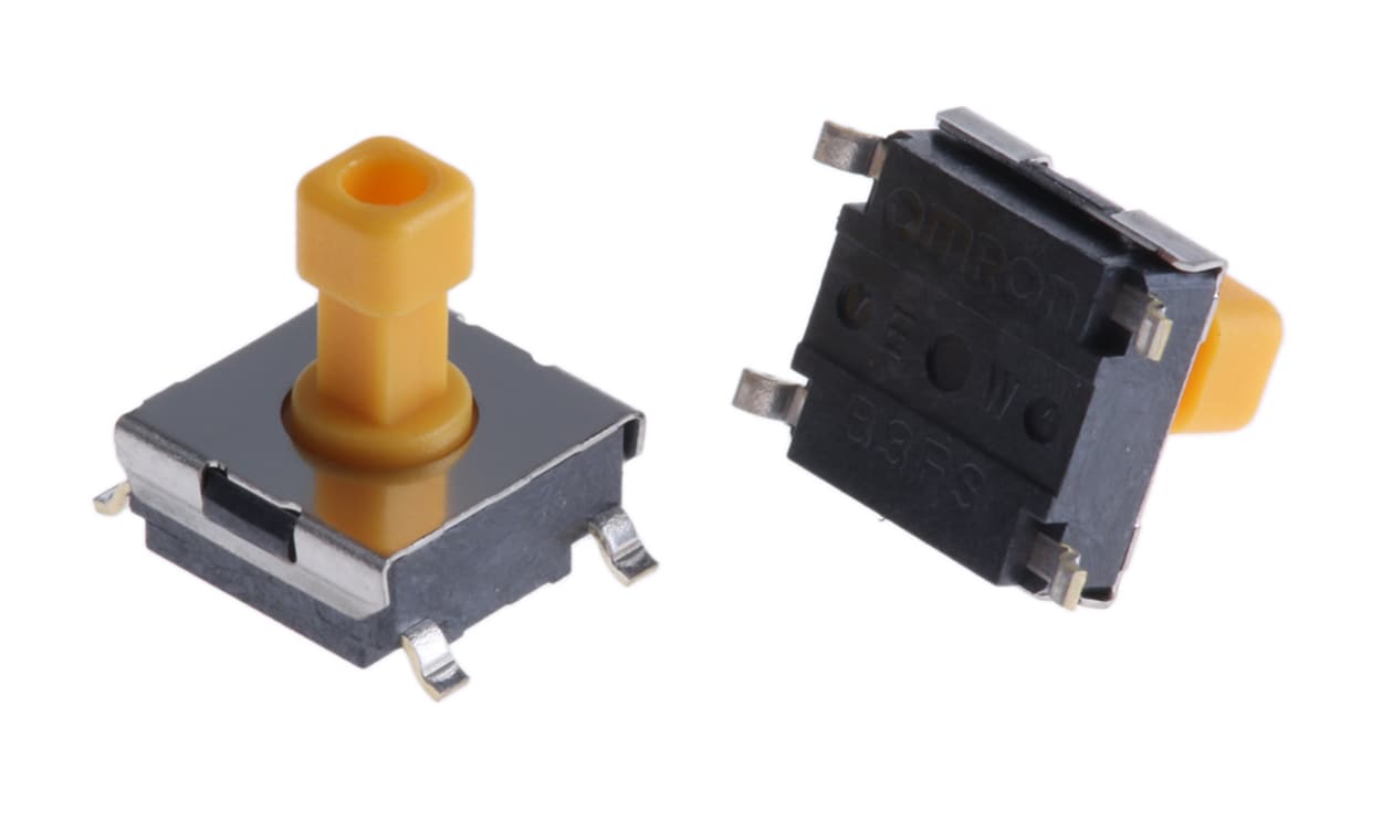 Omron B3FS-1052, Plunger Tactile Switch, SPST 50 mA @ 24 V dc 4.7mm Through Hole