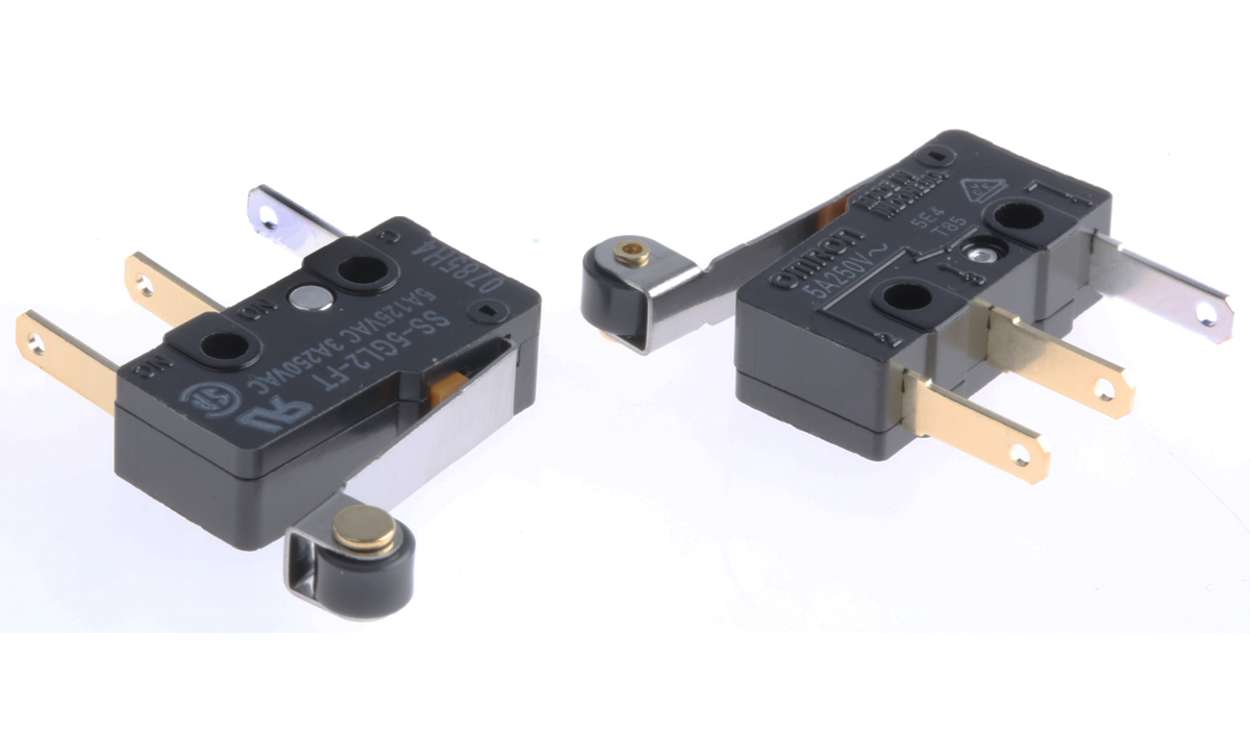 Omron SS-5GL2-FT, Roller Lever Micro Switch, Tab Terminal, 5 A @ 125 V ac, SPDT, IP40
