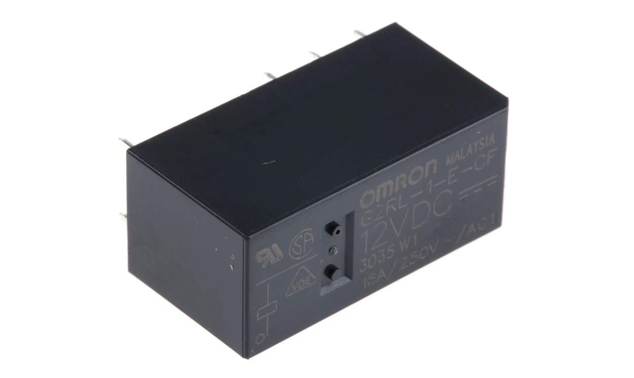 Omron G2RL-1-E-CF DC12, PCB Mount Power Relay, 12V dc Coil, 16A Switching Current, SPDT