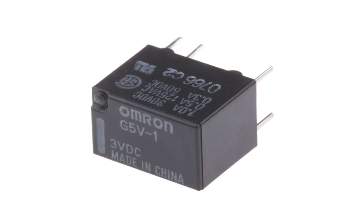 Omron G5V-1 3DC, PCB Mount Signal Relay, 3V dc Coil, 1A Switching Current, DPDT