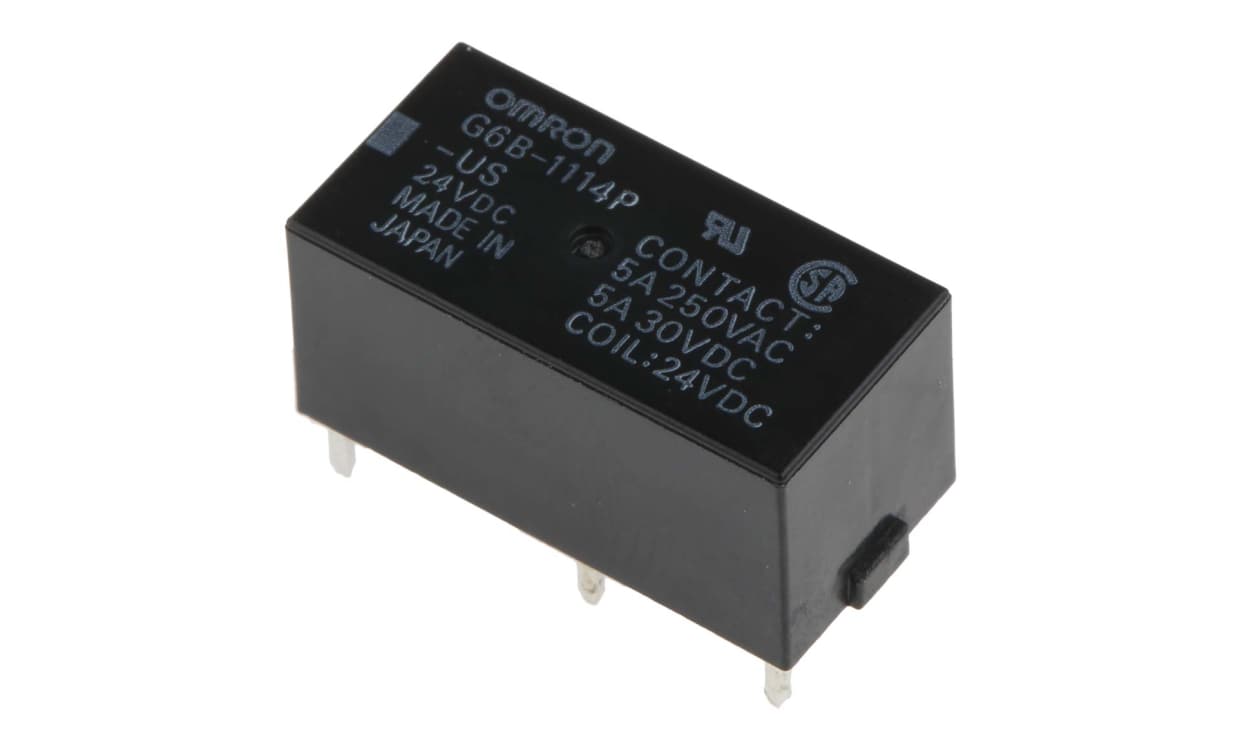 Omron G6B-1114P-US 24DC, PCB Mount Power Relay, 24V dc Coil, 5A Switching Current, SPST - generaltechuae