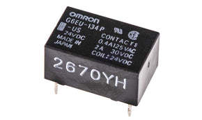 Omron G6EU-134P-US 24DC, PCB Mount Latching Signal Relay, 24V dc Coil, 3A Switching Current, SPDT