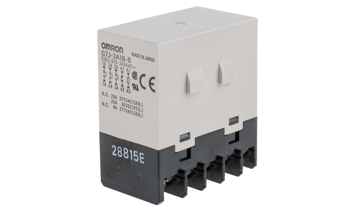 Omron G7J-3A1B-B 200/240VAC, Panel Mount Power Relay, 240V ac Coil, 25A Switching Current, 3PDT