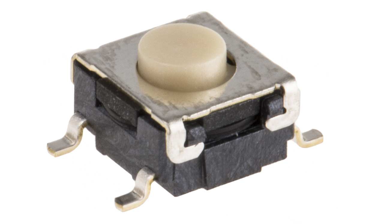 Omron B3S-1000P, Button Tactile Switch, SPST 50 mA @ 24 V dc 0.8mm Through Hole