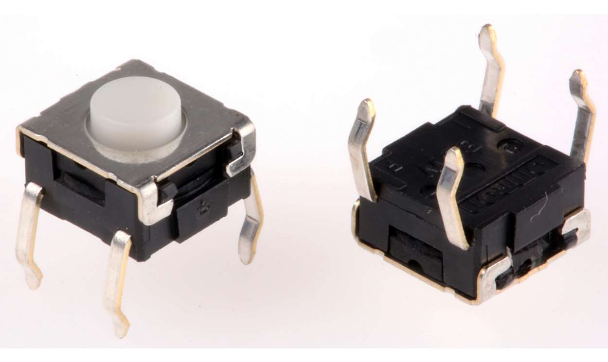 Omron B3W1000, Plunger Tactile Switch, SPST 50 mA @ 24 V dc 0.9mm Through Hole